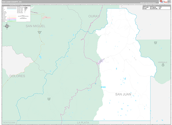 San Juan County, CO Wall Map